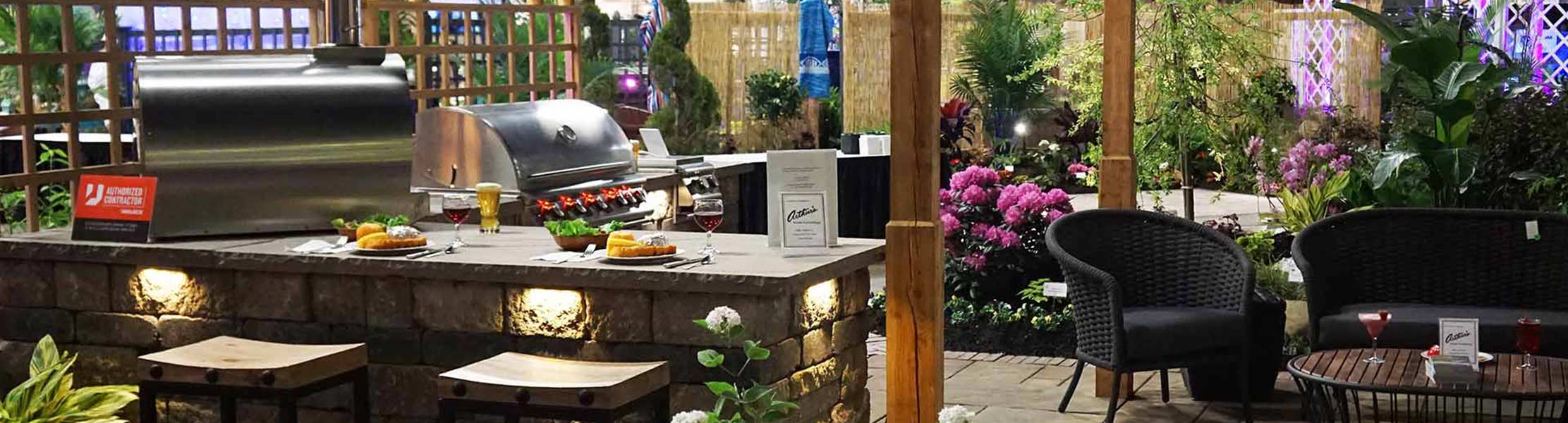 grill patio set up at landscape show